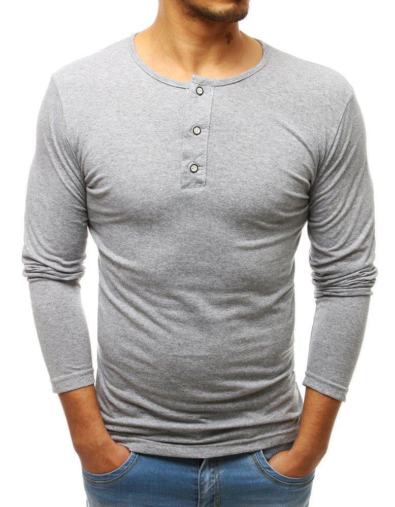Pánské tričko s dlouhým rukávem šedé lx0404