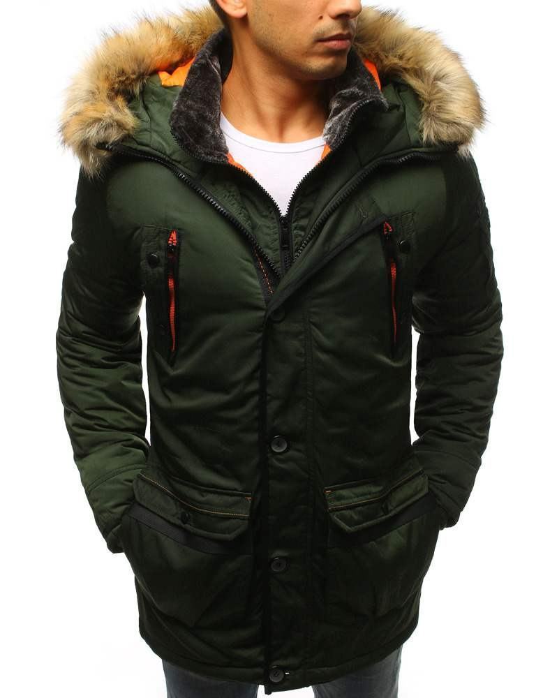 Zajímavá pánská zimní bunda - zelená tx2332