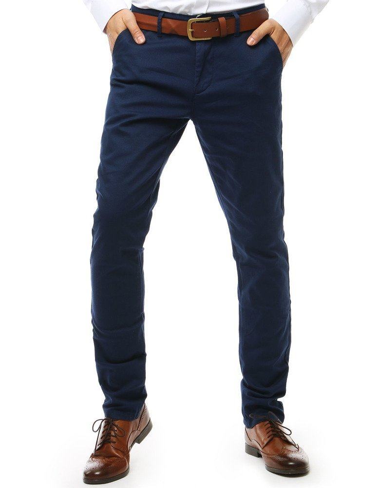 Elegantní pánské chino kalhoty modré ux1835