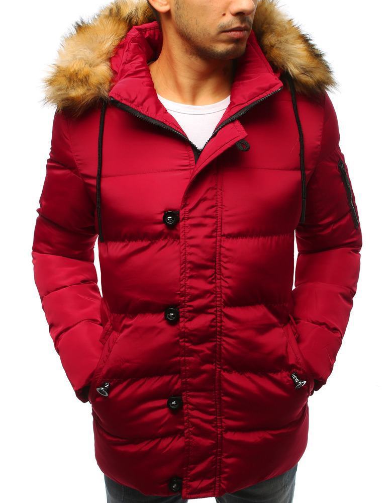 Zimní pánská prošívaná bunda - červená tx2516