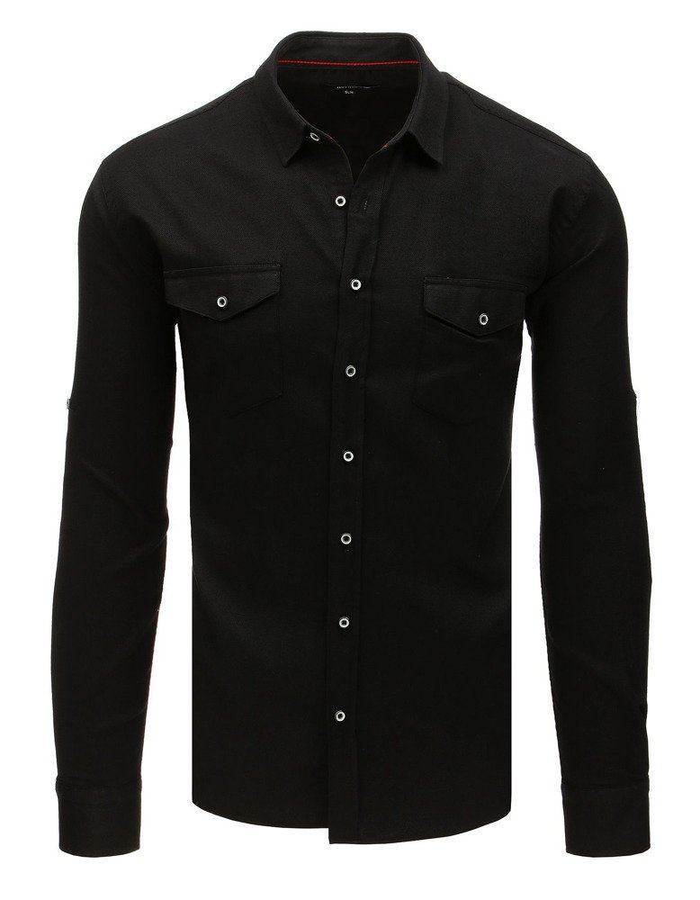 Elegantní černá pánská košile dx1756
