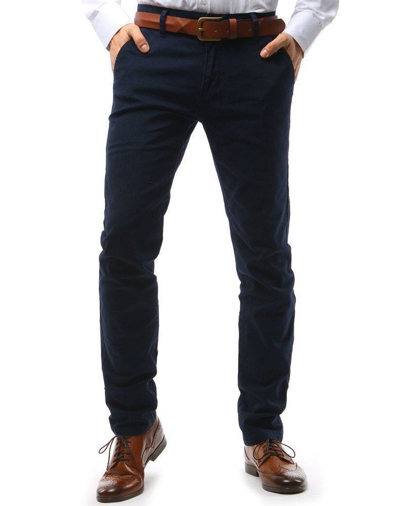 Pánské atraktivní černo modré chino kalhoty ux1590