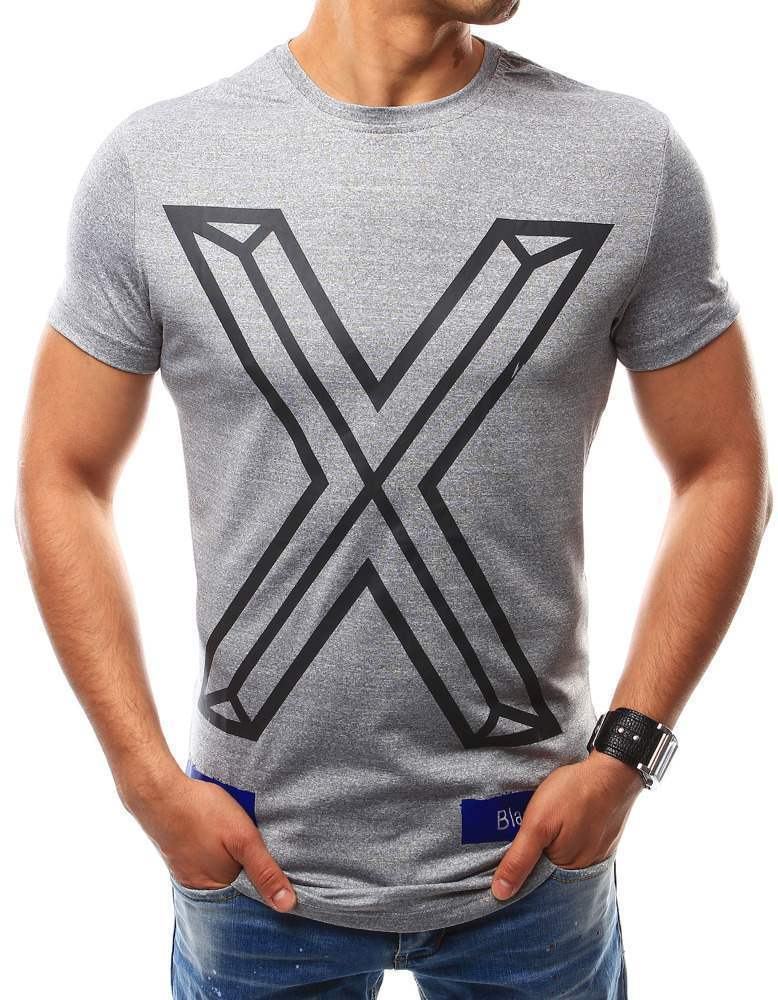 Módní pánské tričko šedé rx2561