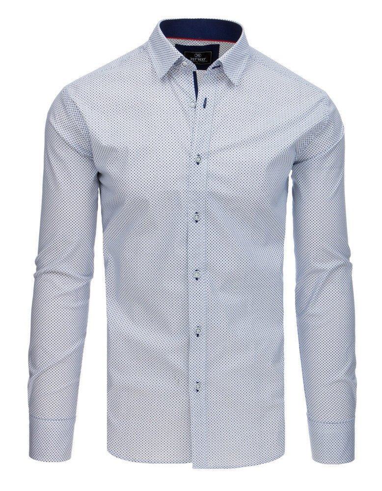 Elegantní pánská bílá košile se vzorem dx1771