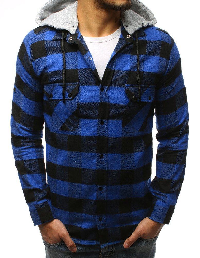 Moderní kostkovaná košile modrá dx1695
