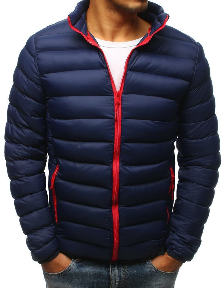 Moderní pánská zimní bunda tmavě modrá vtx2426