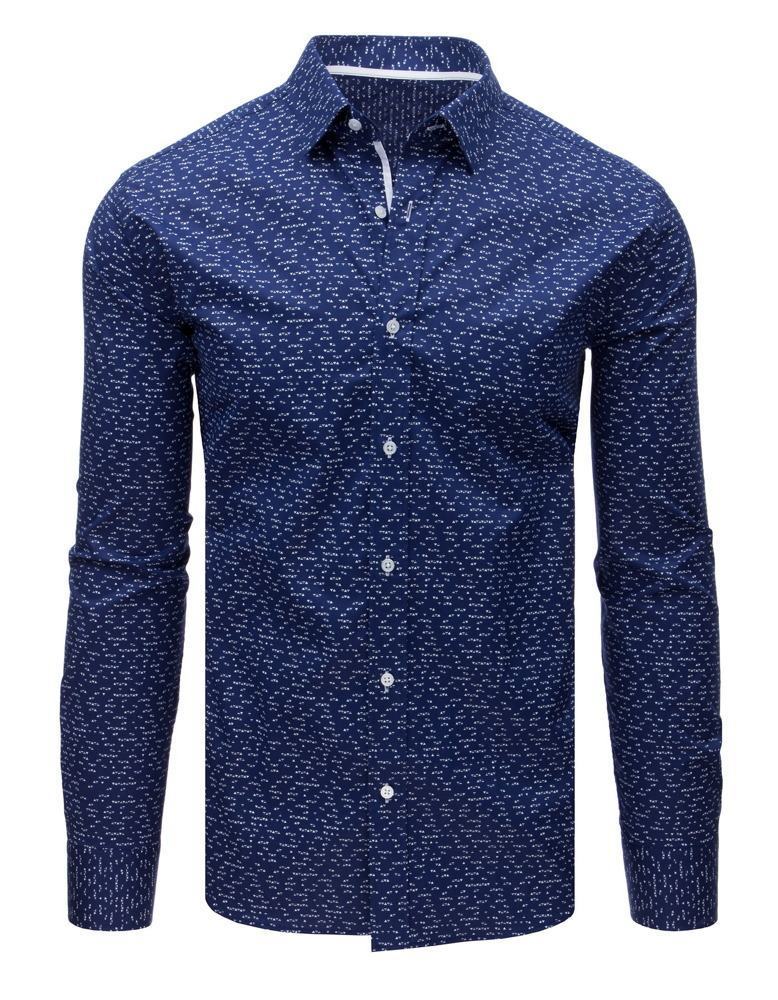 Tmavě modrá pánská Slim Fit košile se vzorem dx1598