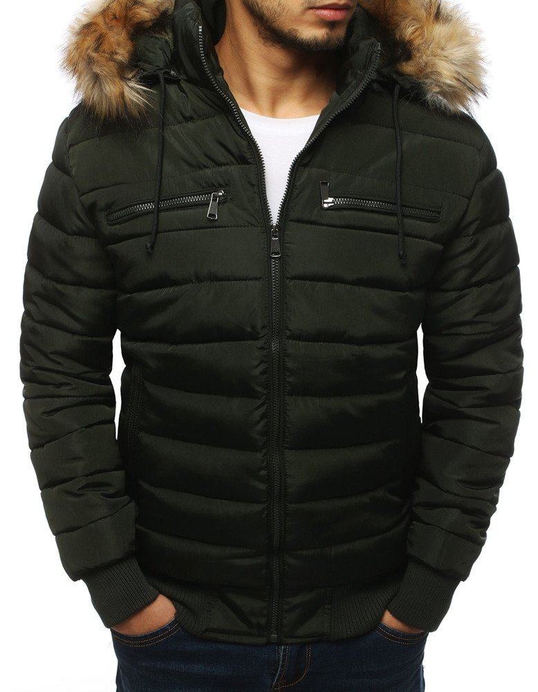 Pánská teplá khaki zimní bunda s kapucí vtx3025